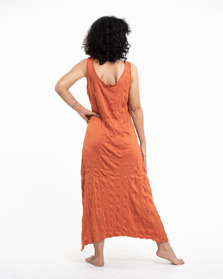 Womens Lotus Mandala Long Tank Dress in Orange