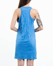 Womens Solid Color Tank Dress in Blue