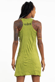 Womens Lord Ganesh Tank Dress in Lime