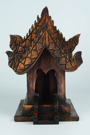 Hand Carved Mini Teak Wood Thai Spirit House