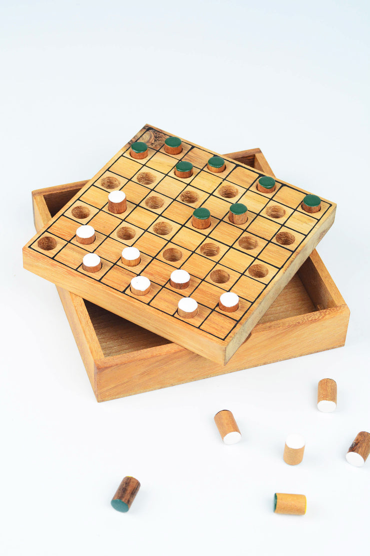 Hand Crafted Mini Wood Checkers