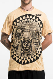 Mens Pyramid Eye T-Shirt in Yellow
