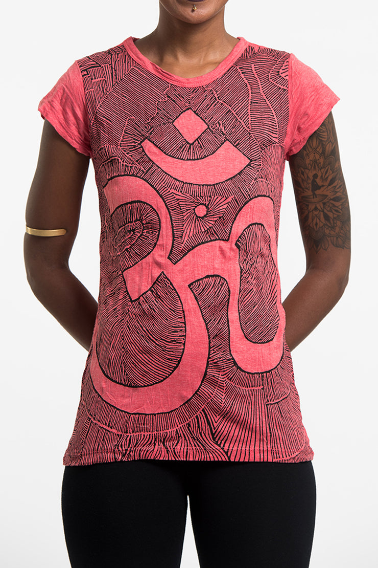 Womens Om T-Shirt in Red