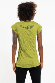 Womens Tribal Masks T-Shirt in Lime