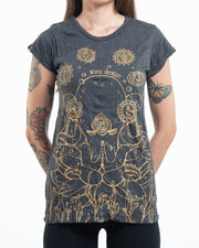 Womens Octopus Chakras T-Shirt in Gold on Black