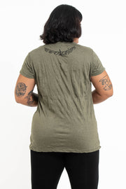 Plus Size Womens Magic Mushroom T-Shirt in Green