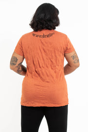 Plus Size Womens Lotus Mandala T-Shirt in Orange
