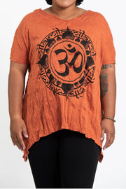 Womens Infinitee Om Loose V Neck T-Shirt in Orange