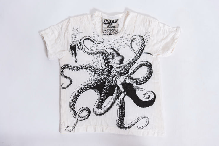 Kids Octopus T-Shirt in White