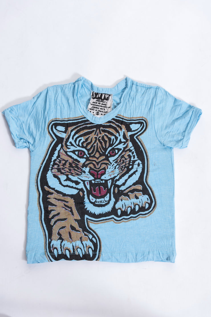 Kids Baby Tiger T-Shirt in Light Blue