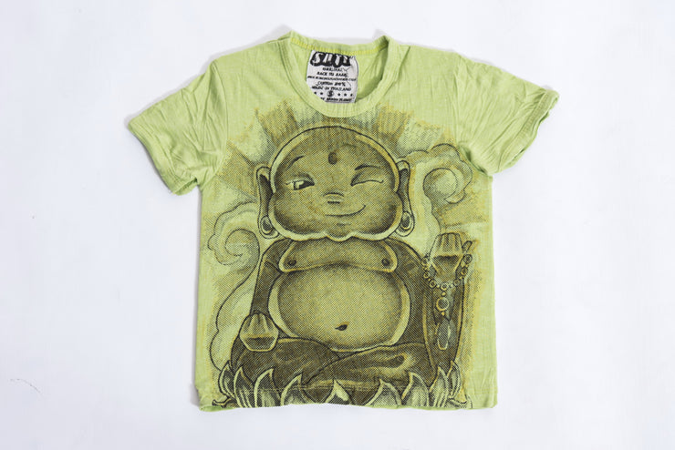 Kids Baby Buddha T-Shirt in Lime